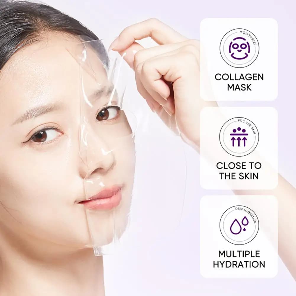 Masque facial hydratant à l'acide hyaluronique et au collagène