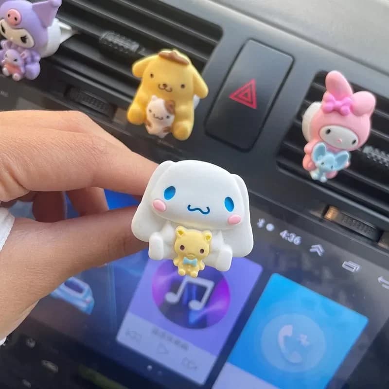 Diffuseur de parfum pour voiture Kuromi Cinnamoroll, décoration mignonne, aromathérapie Kawaii pour voiture avec Melody, Pompompurin, Pochacco