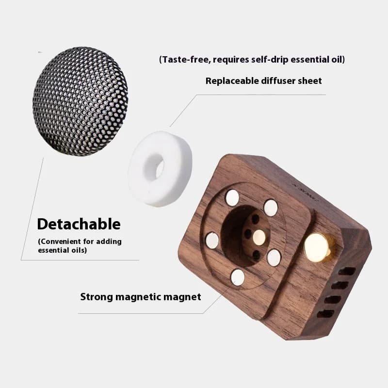 Diffuseur de voiture en bois d'aromathérapie décoratif hors tendance, sens avancé