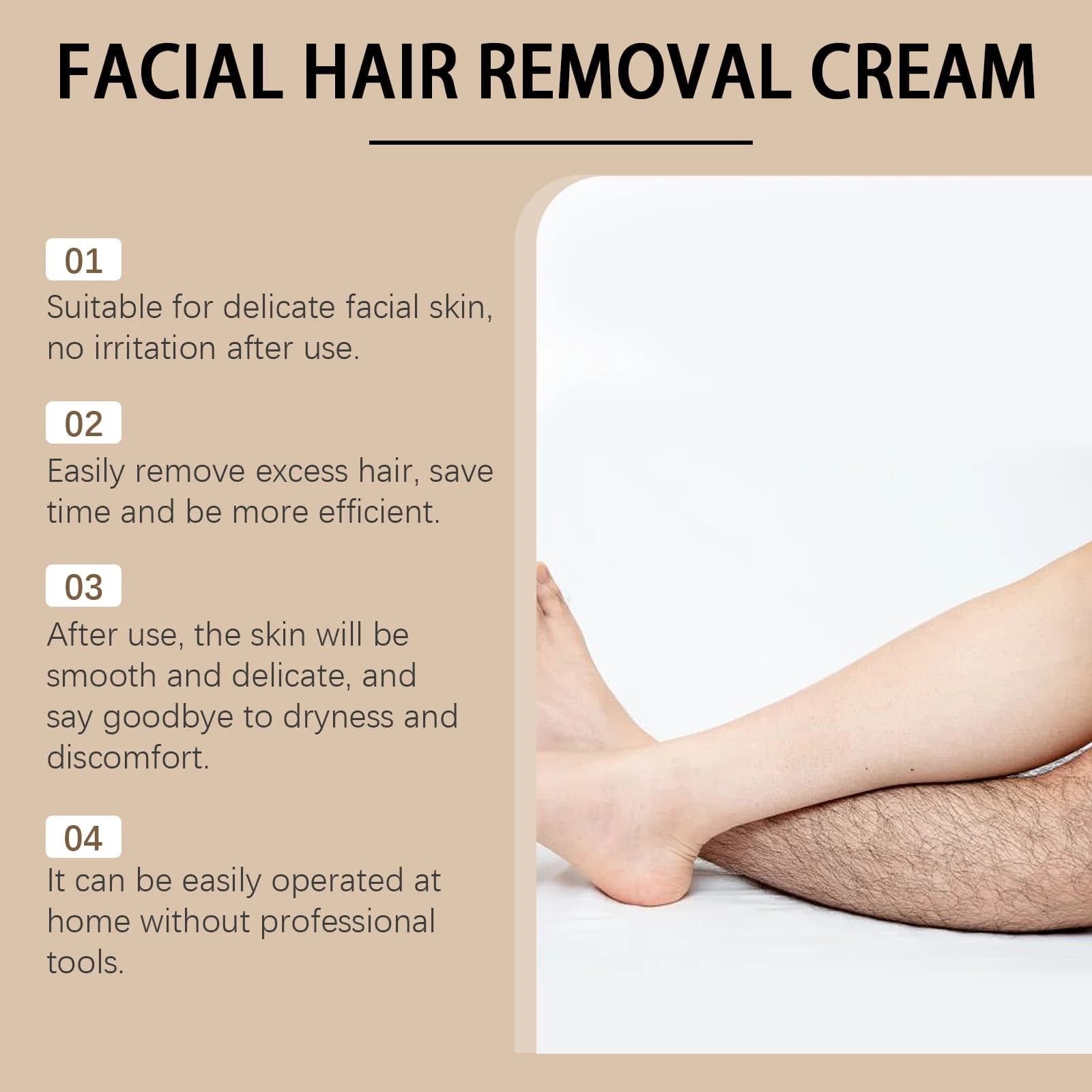 Crème d'épilation à l'huile de noix de coco, visage, aisselles, jambes, bras, barbe, épilateur rapide, indolore, nourrissant, peau lisse, inhibiteur de la croissance des cheveux