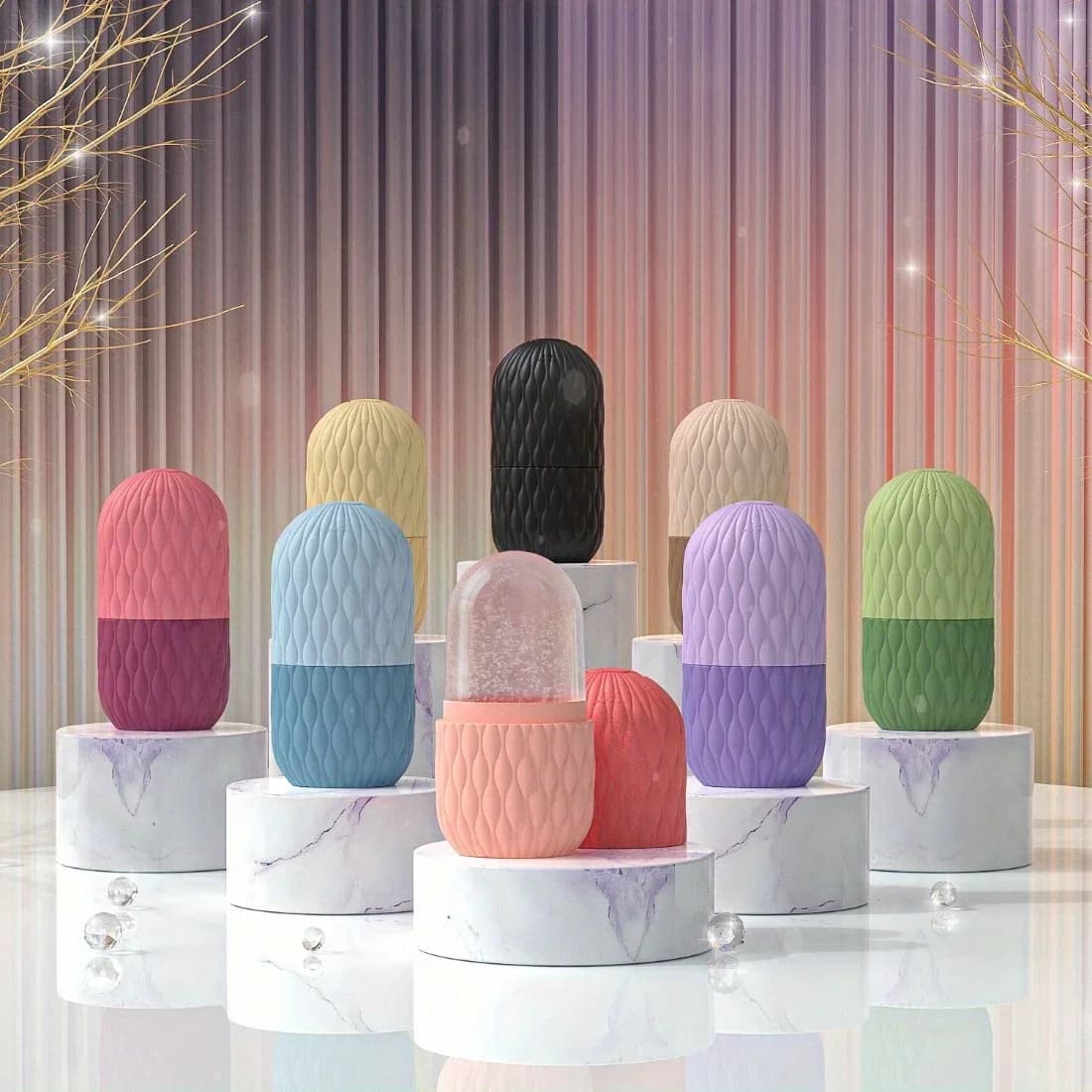Rouleau de glace pour le visage, moule en Silicone réutilisable, Massage du visage, beauté du visage, outils de soins de la peau, appliquer la glace pour rétrécir les Pores