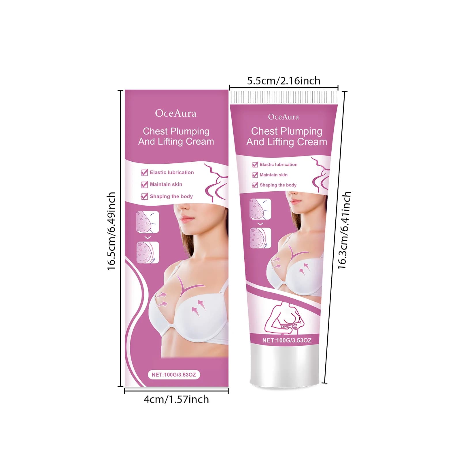 Crème Raffermissante et Volumatrice pour la Poitrine – Améliore les Seins Plats et Tombants – Soin et Massage des Seins
