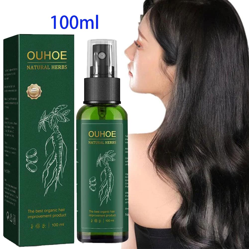 Sérum au ginseng pour hommes et femmes, nourrit le cuir chevelu, renforce la réparation des racines, cheveux endommagés, spray de soin des cheveux à base de plantes, 100ml