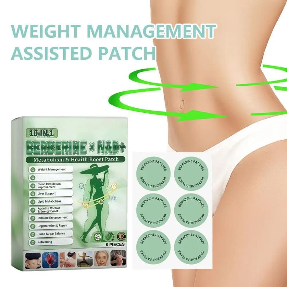 Patch Métabolisme Berbérine NAD+ - 6 Pièces - Équilibre Glycémique & Soutien Immunitaire