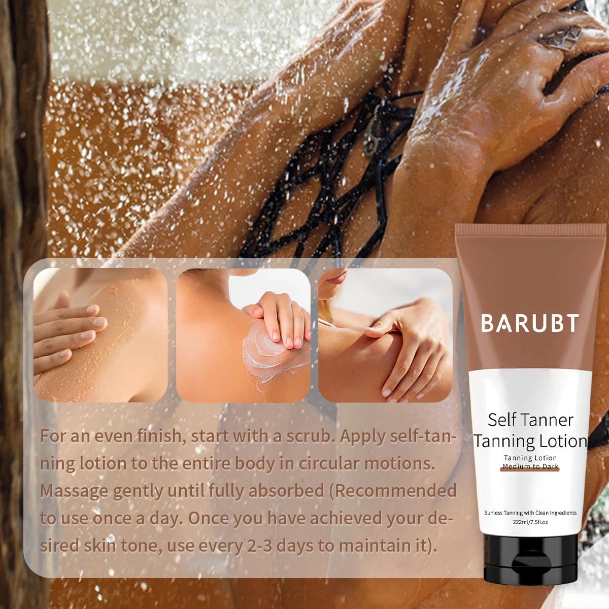 Lotion bronzante sans soleil - Du moyen au foncé