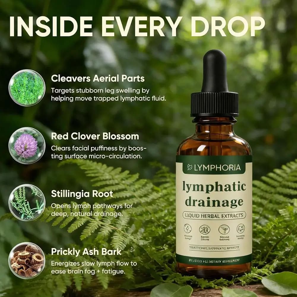 Gouttes de complément alimentaire naturel à base de plantes pour le drainage lymphatique