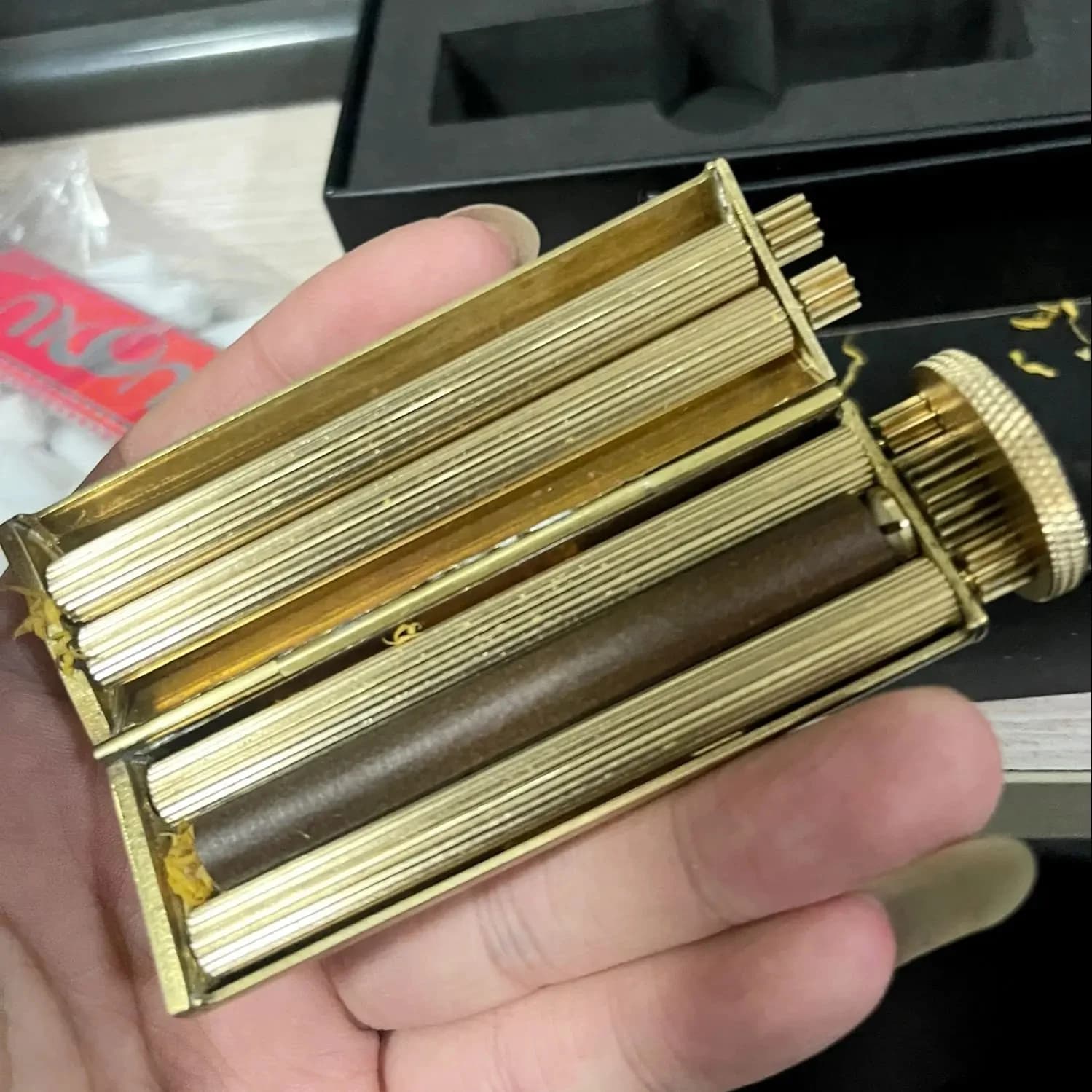 Machine à rouler le tabac épais, pour fumer des cigarettes de Style Antique, rouleau en laiton, sensation mécanique manuelle, papier rétro 70mm