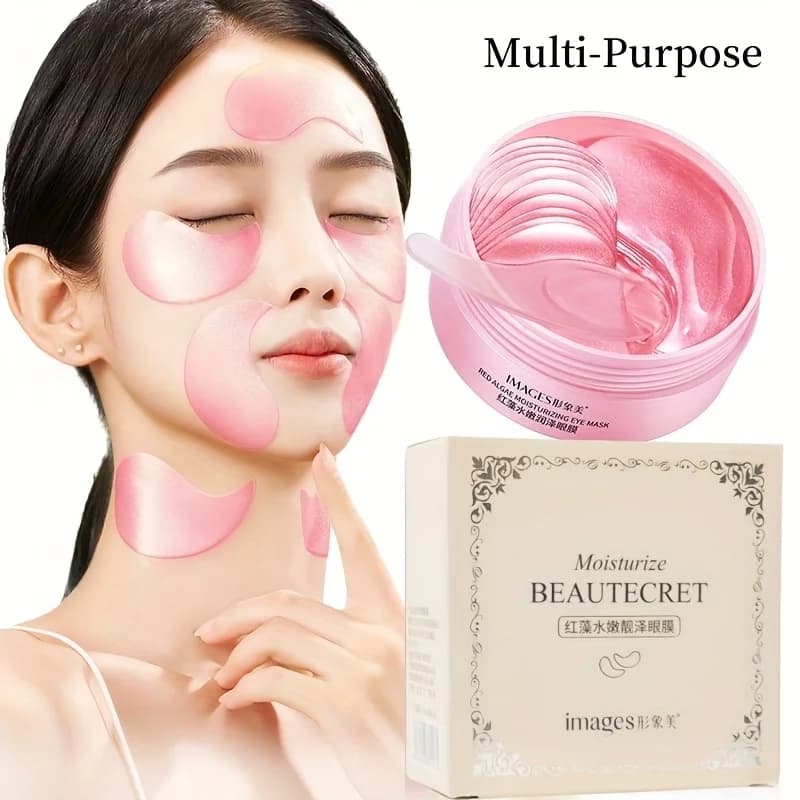 60 pièces de masques pour les yeux aux algues rouges, contenant des extraits d'algues rouges, d'hydratation et d'autres ingrédients