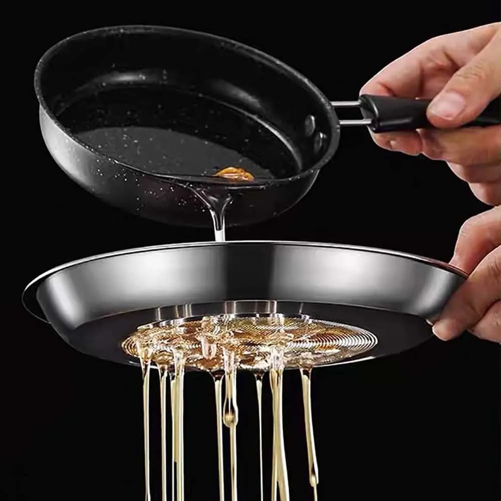 Pot de filtre à huile en acier inoxydable, 1,5/3,5 l, passoire à saindoux, filtre à huile de cuisson, conteneur de stockage de graisse, réservoir de filtre de cuisine