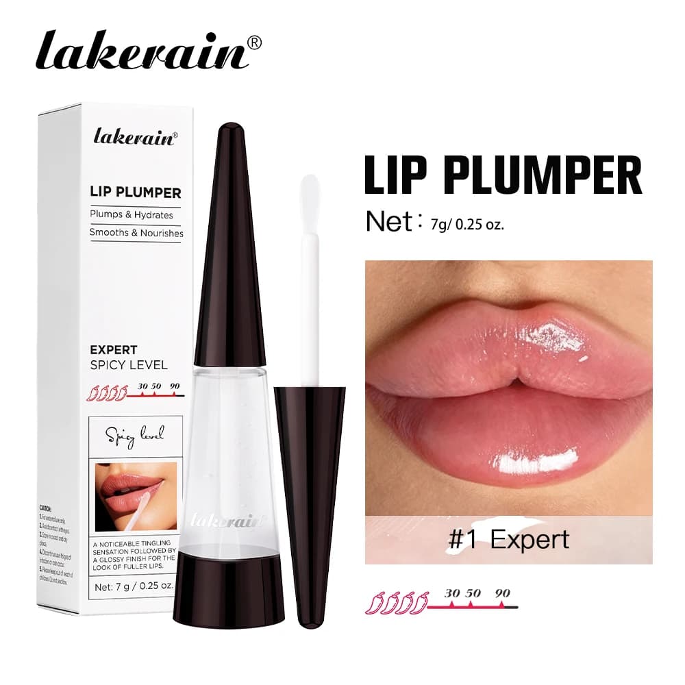 Lakerain Huile à Lèvres Repulpante et Hydratante Longue Durée Effet Volume Non Desséchant