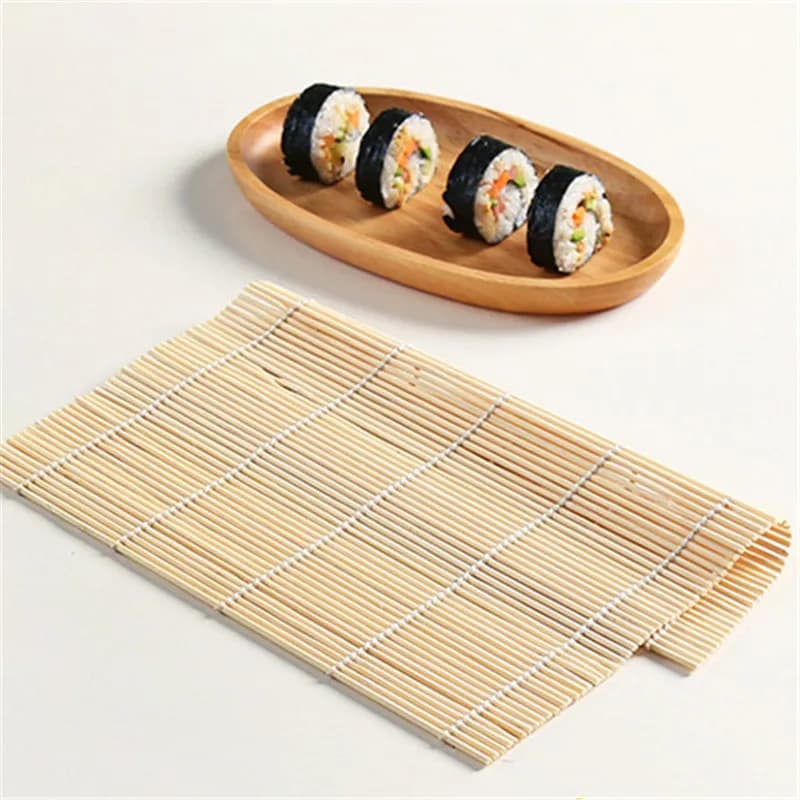 Kit de Fabrication de Sushi en Bambou : Moule à Rouleaux de Riz, Rouleau de Cuisine DIY, Spatule à Riz, Tapis à Sushi, Épandeur
