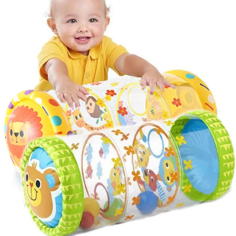 Jouets gonflables Montessori pour bébés, rouleaux d'éveil pour le temps sur le ventre, rouleaux d'exercice pour nourrissons et tout-petits de 0 à 6 à 12 mois