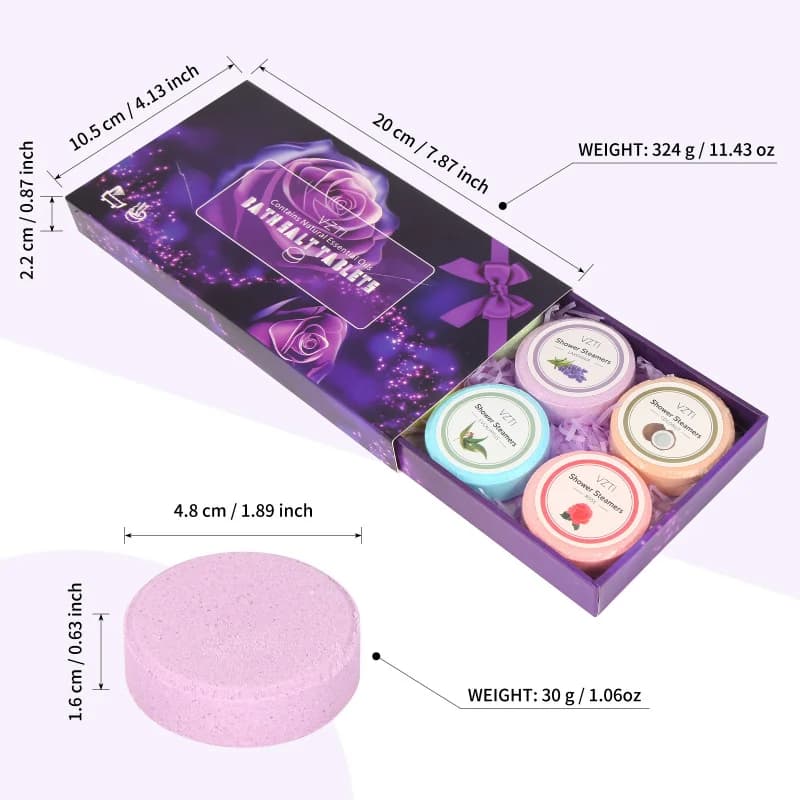 30g * 8 comprimés de sel de bain aux huiles essentielles d'aromathérapie, comprimés de douche, comprimés de trempage, comprimés pour bain de pieds, cadeaux pour femmes et familles
