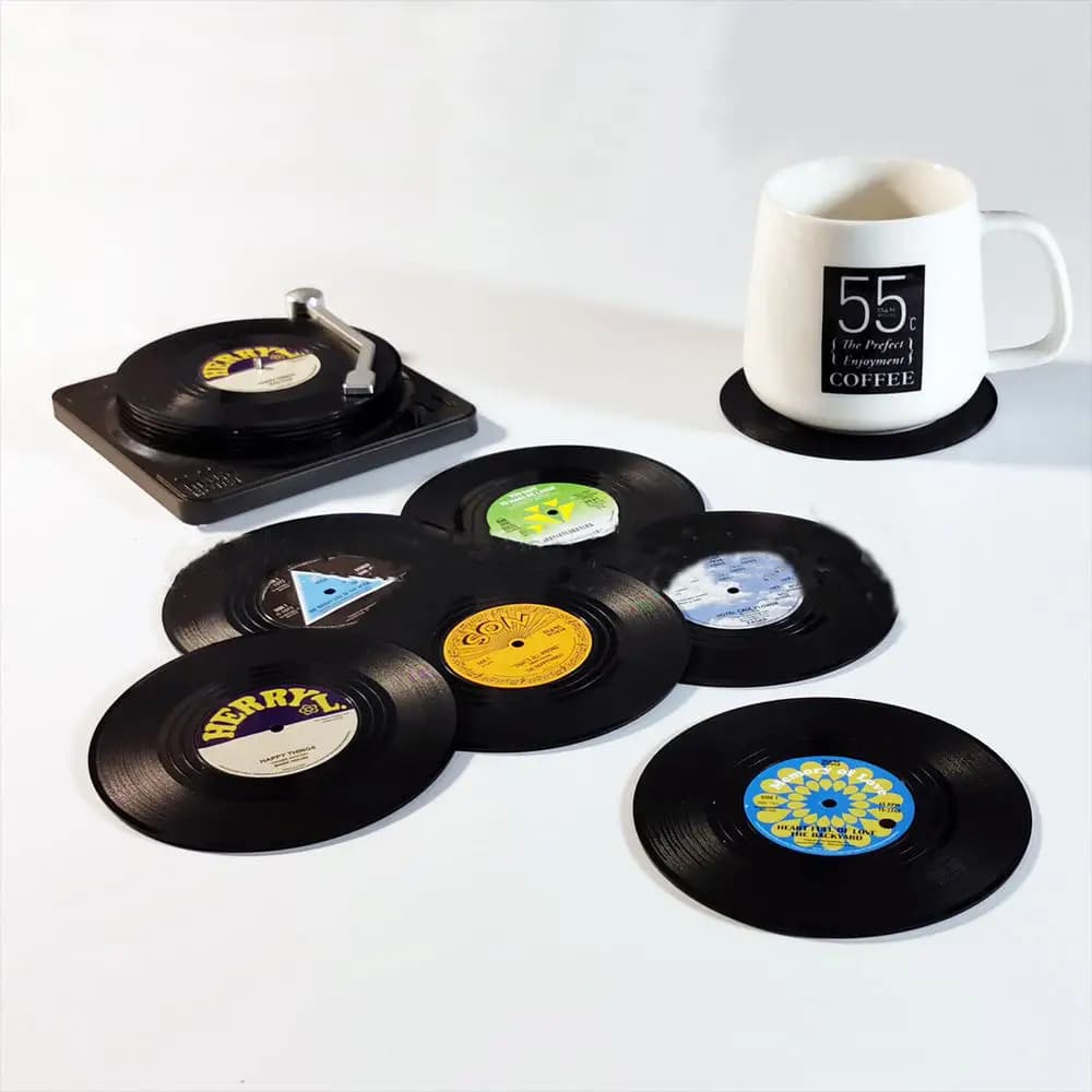 Sous-verres en vinyle pour disques d'animaux