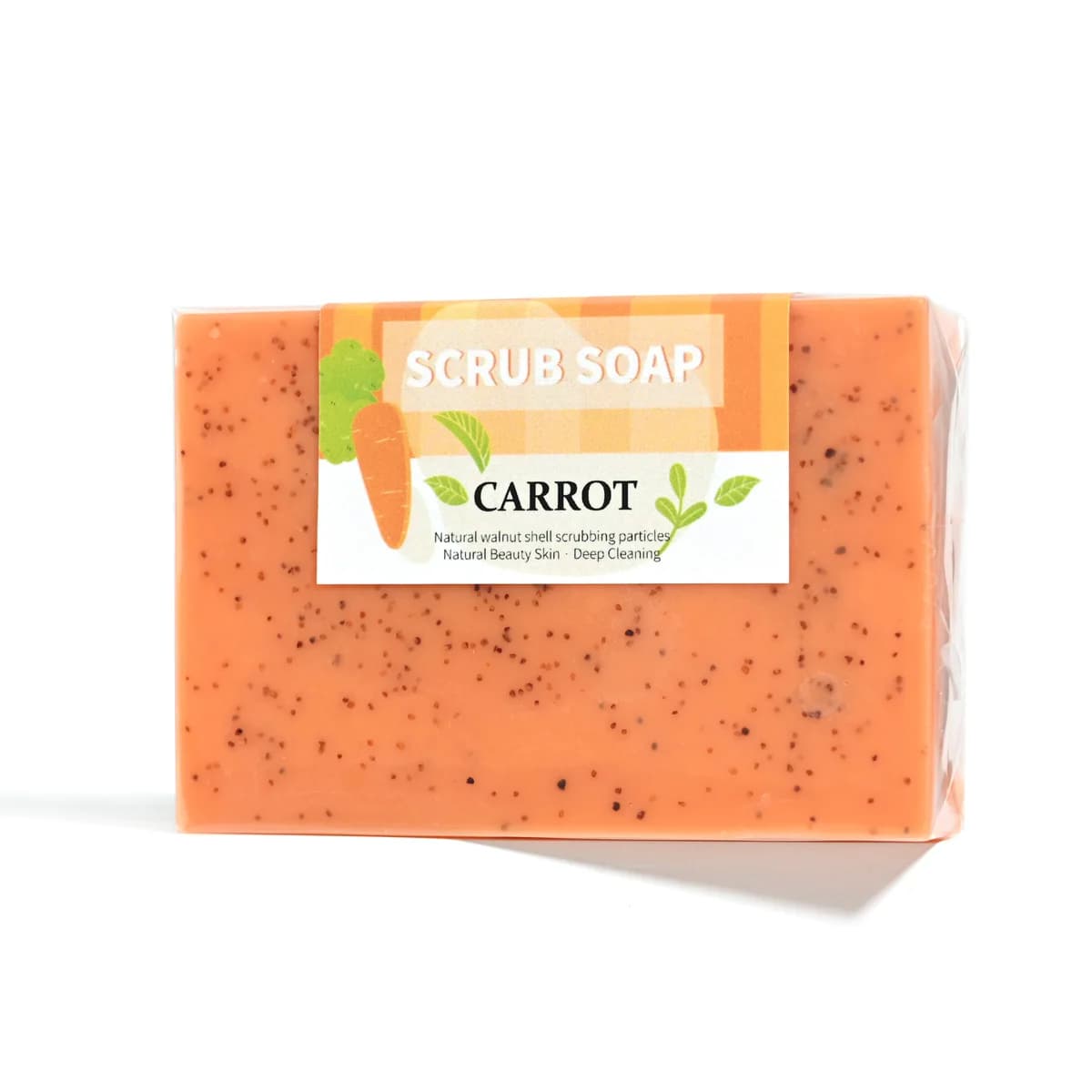 Savon carotte 100 % biologique, granulés de noix naturelles, huile essentielle blanche brillante, savon fait main pour bain de glycérine, hydratant et Nou