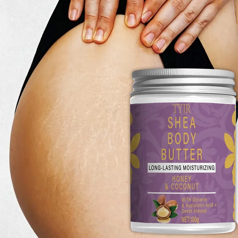 Crème hydratante pour le corps au beurre de karité, plus douce et hydrate la peau, raffermit la peau, rend plus éclaircit et brillant et hydrate le massage corporel, adaptée aux peaux sèches et craque