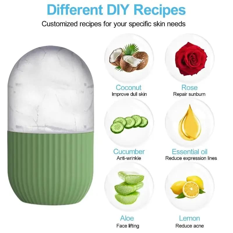 Rouleau de glace pour le visage, moule en silicone pour massage beauté, pour les poches sous les yeux, rouleau facial rétrécissant les pores, moule multifonctionnel