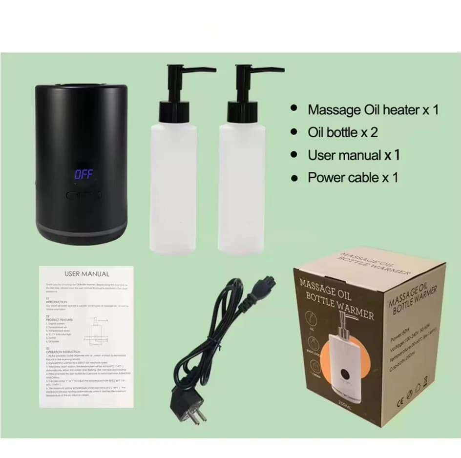 Chauffe-huile de massage pour bouteille individuelle, réglable, multifonction, pour crème et lotion, portable, chauffage rapide pour salon et spa, prise EU/US