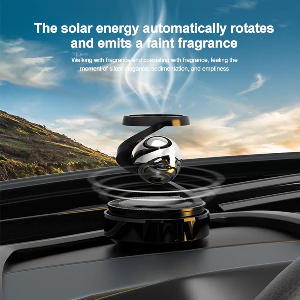 Diffuseur de parfum solaire KEBIDUMEI pour voiture, désodorisant rotatif à lévitation, parfum interstellaire, accessoires intérieurs de voiture