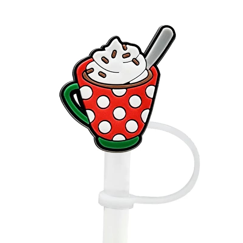 1-30 pièces 8MM fromage Sushi paille couvre capuchon, mignon Snack Silicone paille Topper tasse accessoires, Hamburger café paille couvre