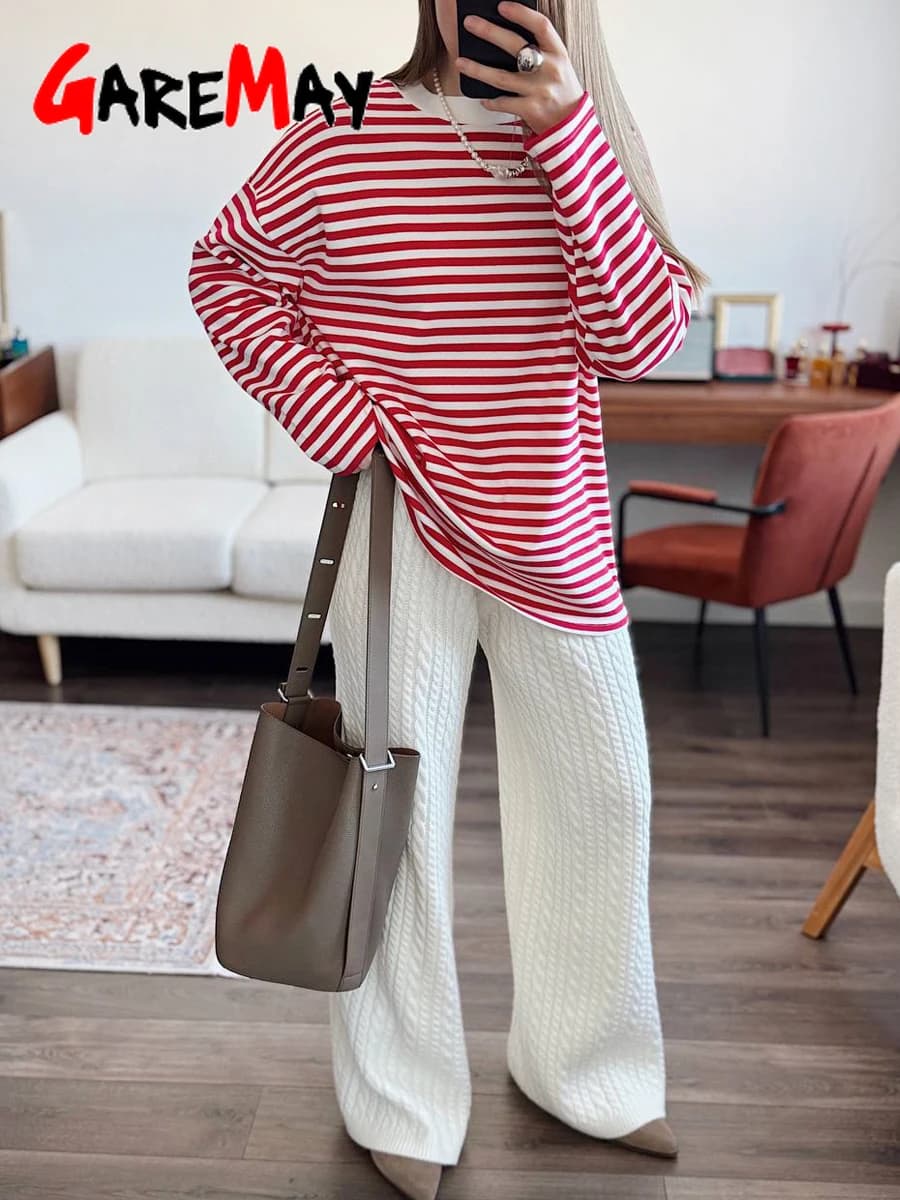 T-shirt Rayé à Manches sulfpour Femme, 95% Coton, Noir et Blanc, Décontracté, Basique, Vintage