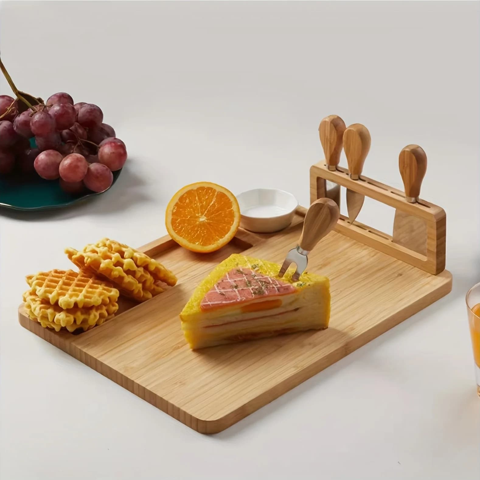Planche à fromage en bambou, planche à fromage créative, ensemble de vaisselle, plateau à fromage, planche à découper en bois