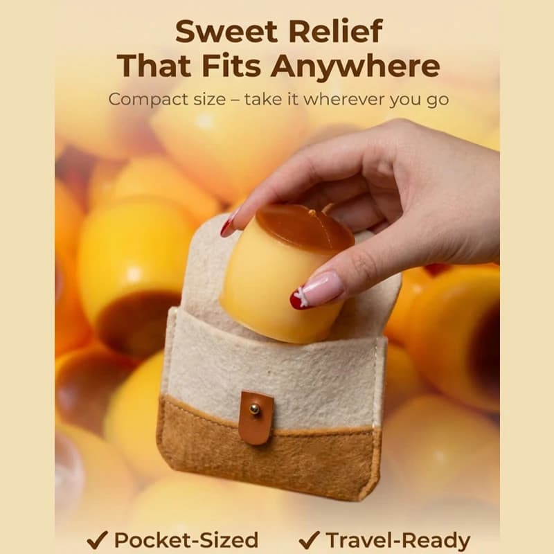 Balle à presser en forme de pudding, caramel croustillant, faite à la main, souple, portable, accessoire anti-stress DIY pour le soulagement du stress et le jeu de bureau mignon