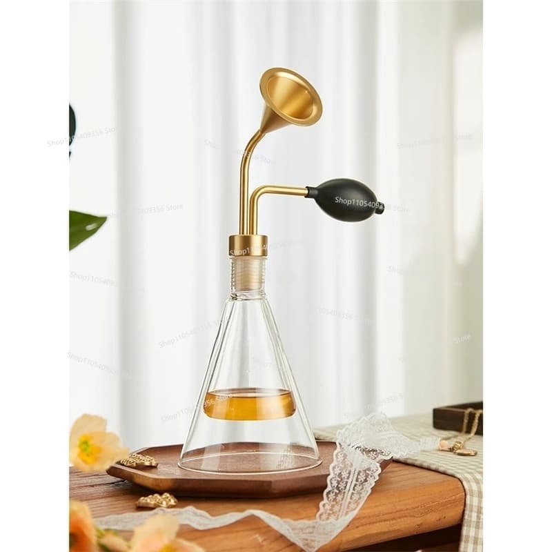 Bouteille en verre pour huiles essentielles avec double entonnoir d'hydrothérapie parfumée