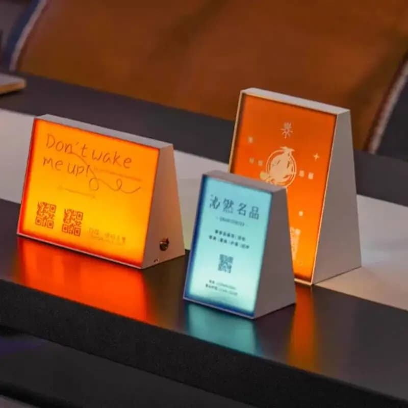 Support de paiement de Code QR lumineux en acrylique