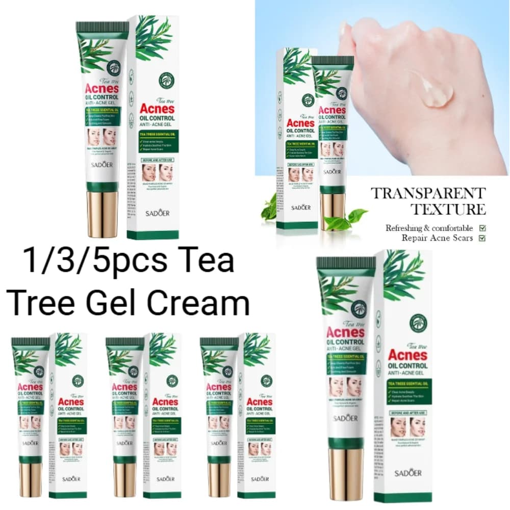 Crème anti-acné à l'arbre à thé SADOER, soin du visage, contrôle du sébum, crème gel hydratante pour le visage, soin de la peau
