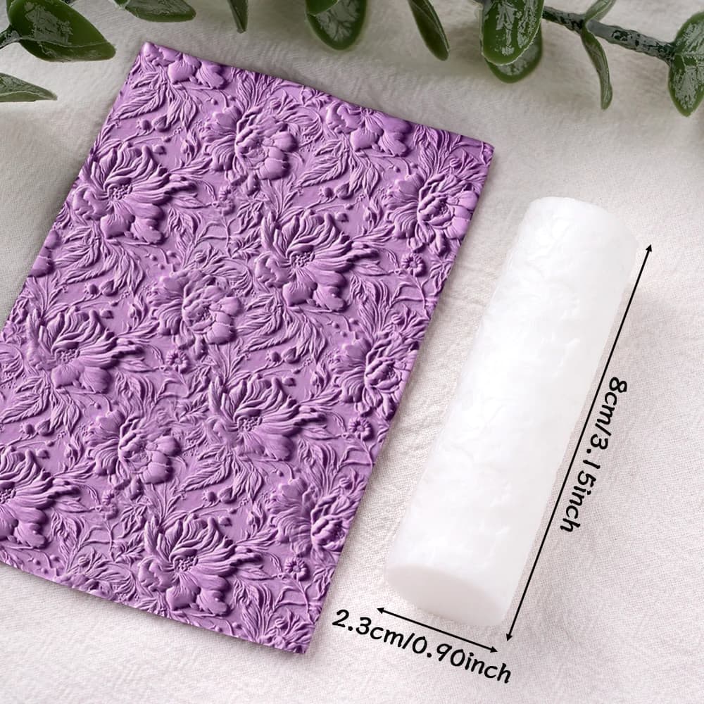 Rouleau de Texture florale Vintage en plastique Durable, rouleau de Texture florale Vintage pour motifs d'argile polymère, boucles d'oreilles, fabrication de bijoux, bricolage