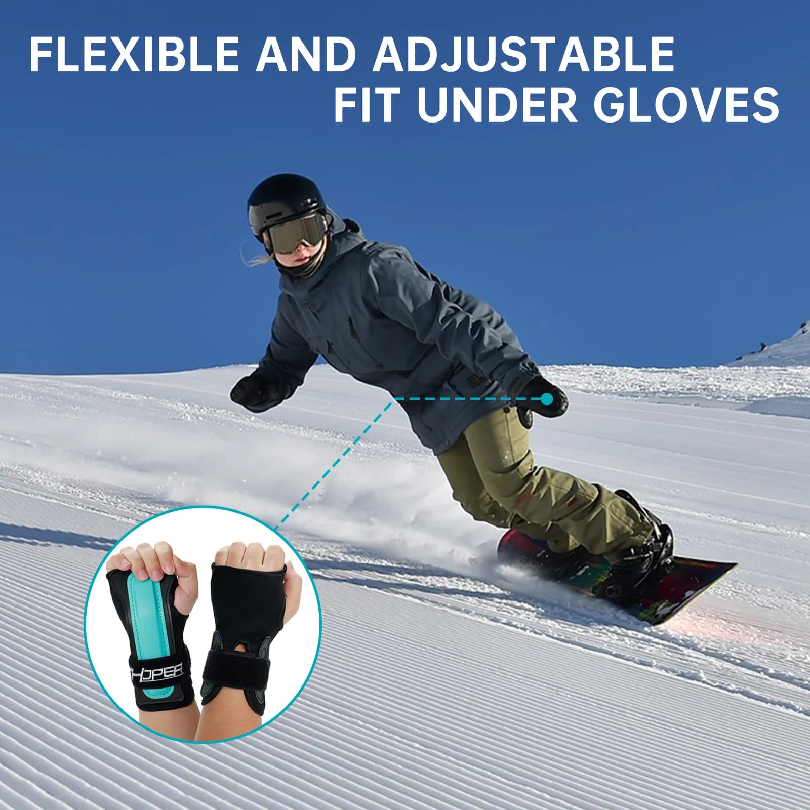 CTHOPER protège-poignets protège-mains pour snowboard, ski, skateboard, patins à roulettes, attelle de poignet de sport pour adultes/enfants/jeunes