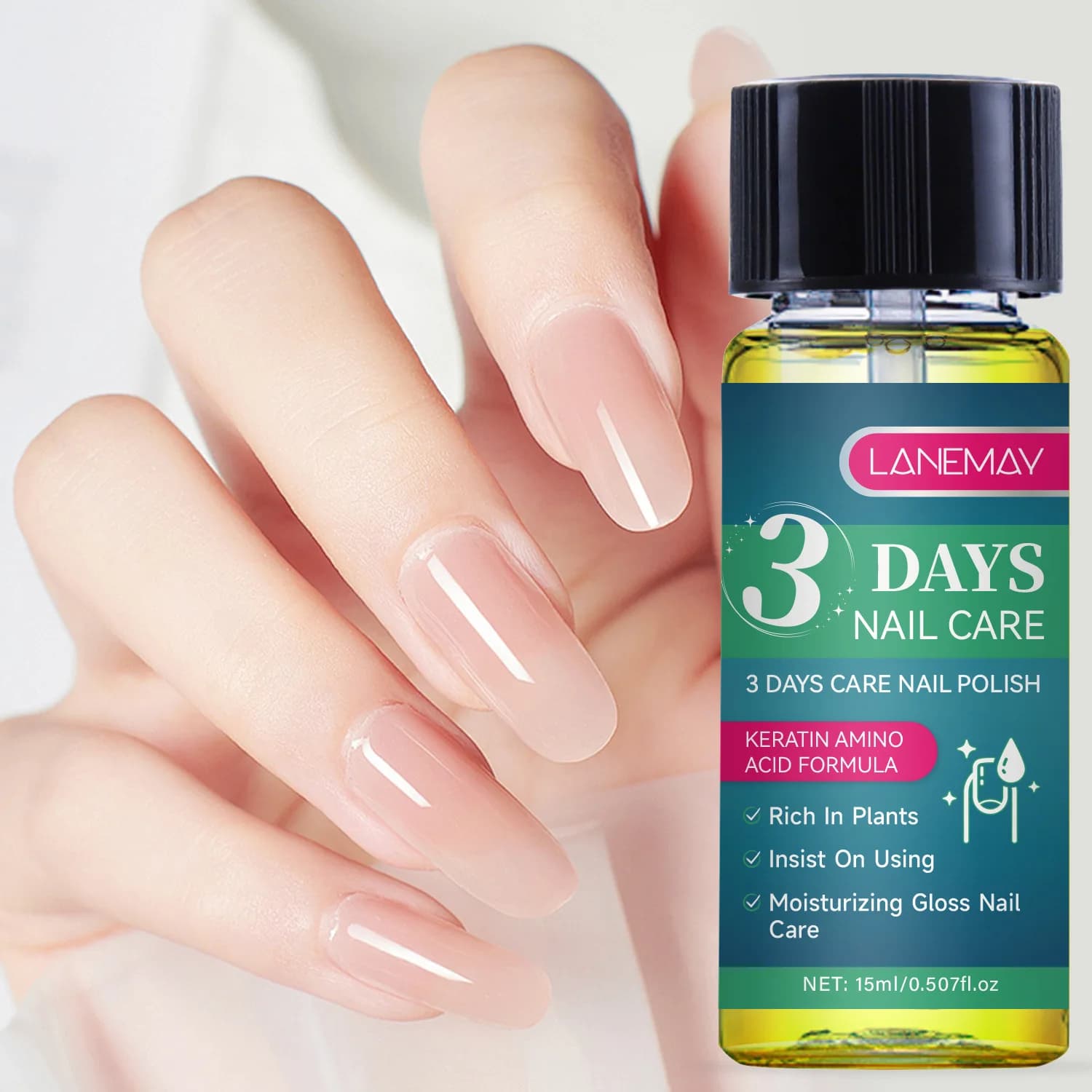 L'huile de soin des ongles de 3 jours maintient les ongles lumineux pendant longtemps et renforce la réparation des ongles cassants et fins. Huile de soin des ongles 15 ml