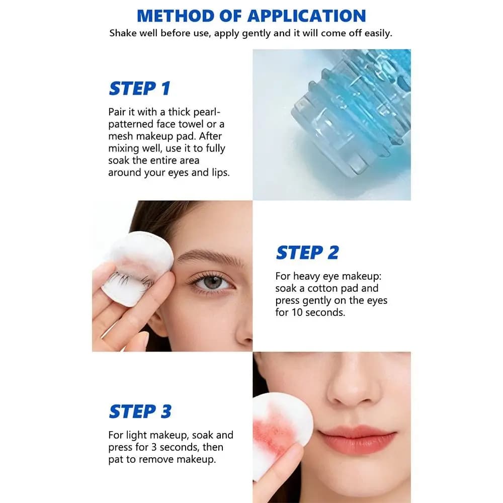 Démaquillant Yeux et Lèvres Non Irritant, Huile Nettoyante Apaisante pour une Élimination en Profondeur du Maquillage, Huile Démaquillante Douce et Rapide