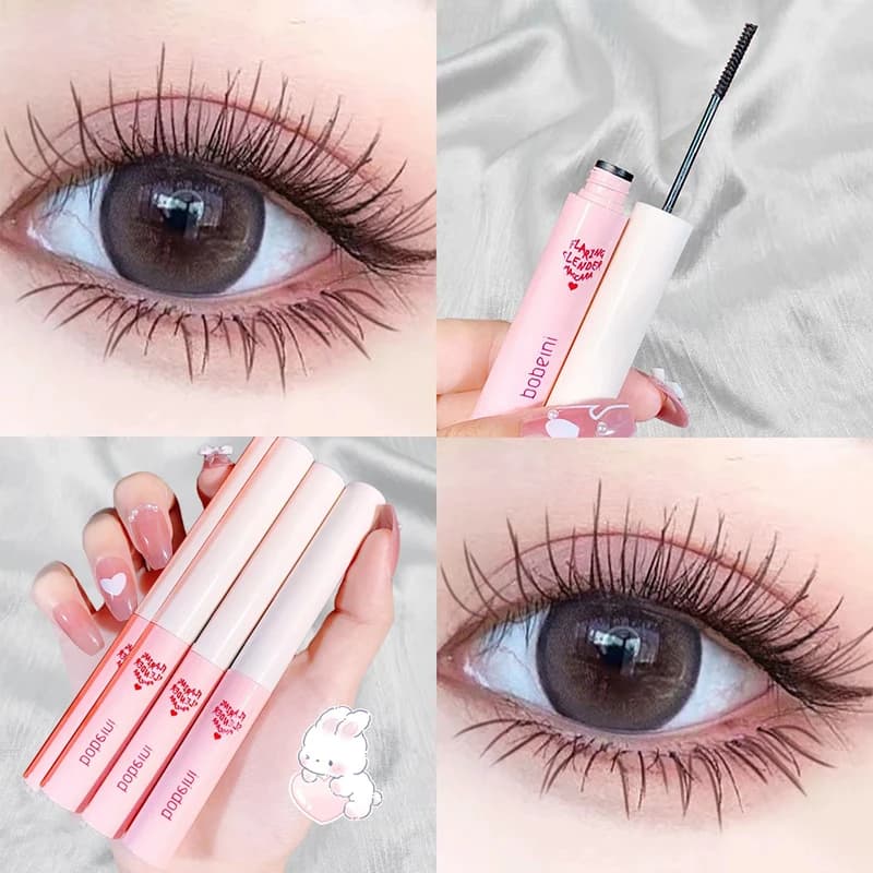 Mascara à brosse Ultra-fine, maquillage en Fiber de soie, allonge les cils, imperméable, séchage rapide, mat, marron, noir, bouclé, Comestics