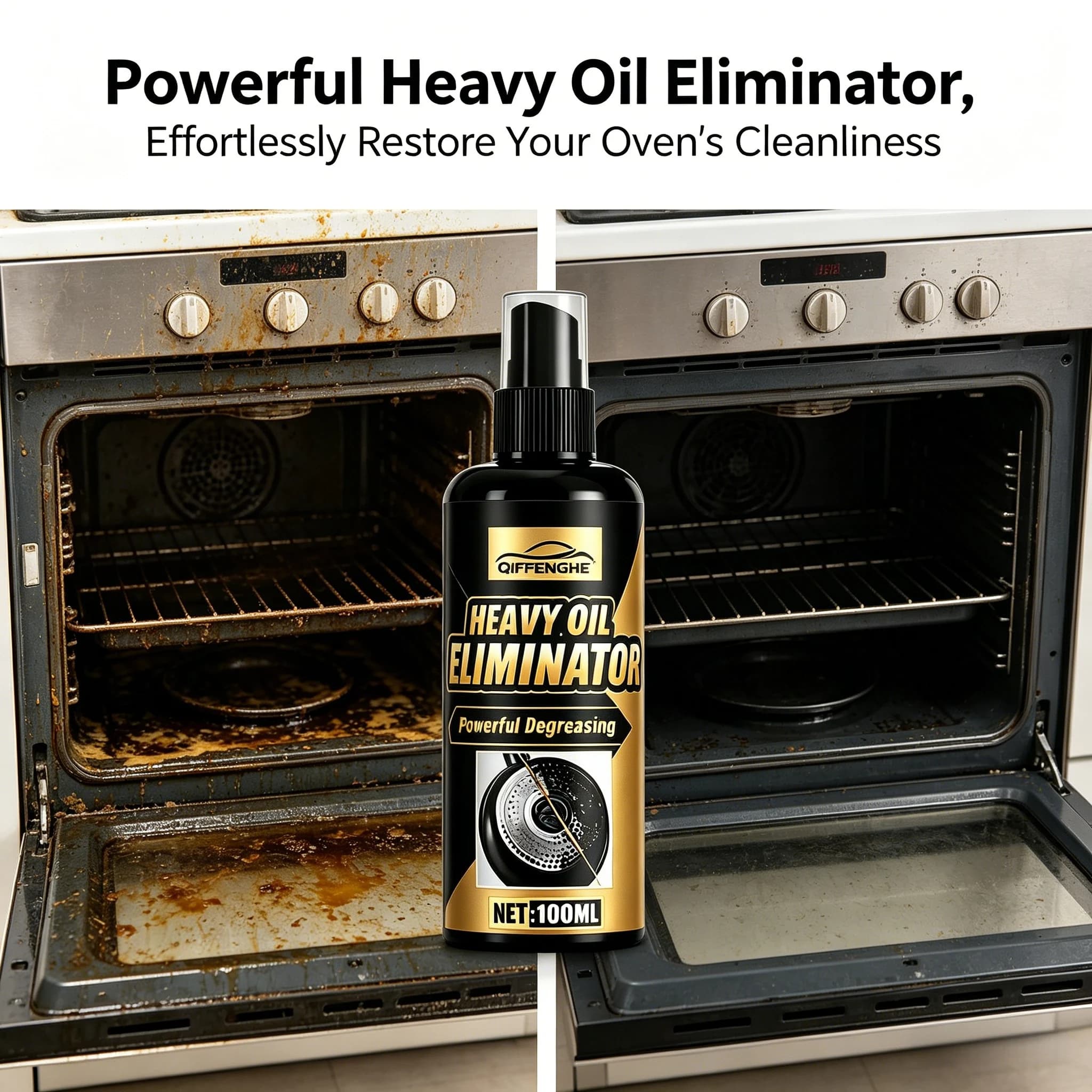Dégraissant Puissant en Spray 100ml pour Cuisine, Éliminateur de Graisse pour Plaques de Cuisson, Ustensiles et Hottes
