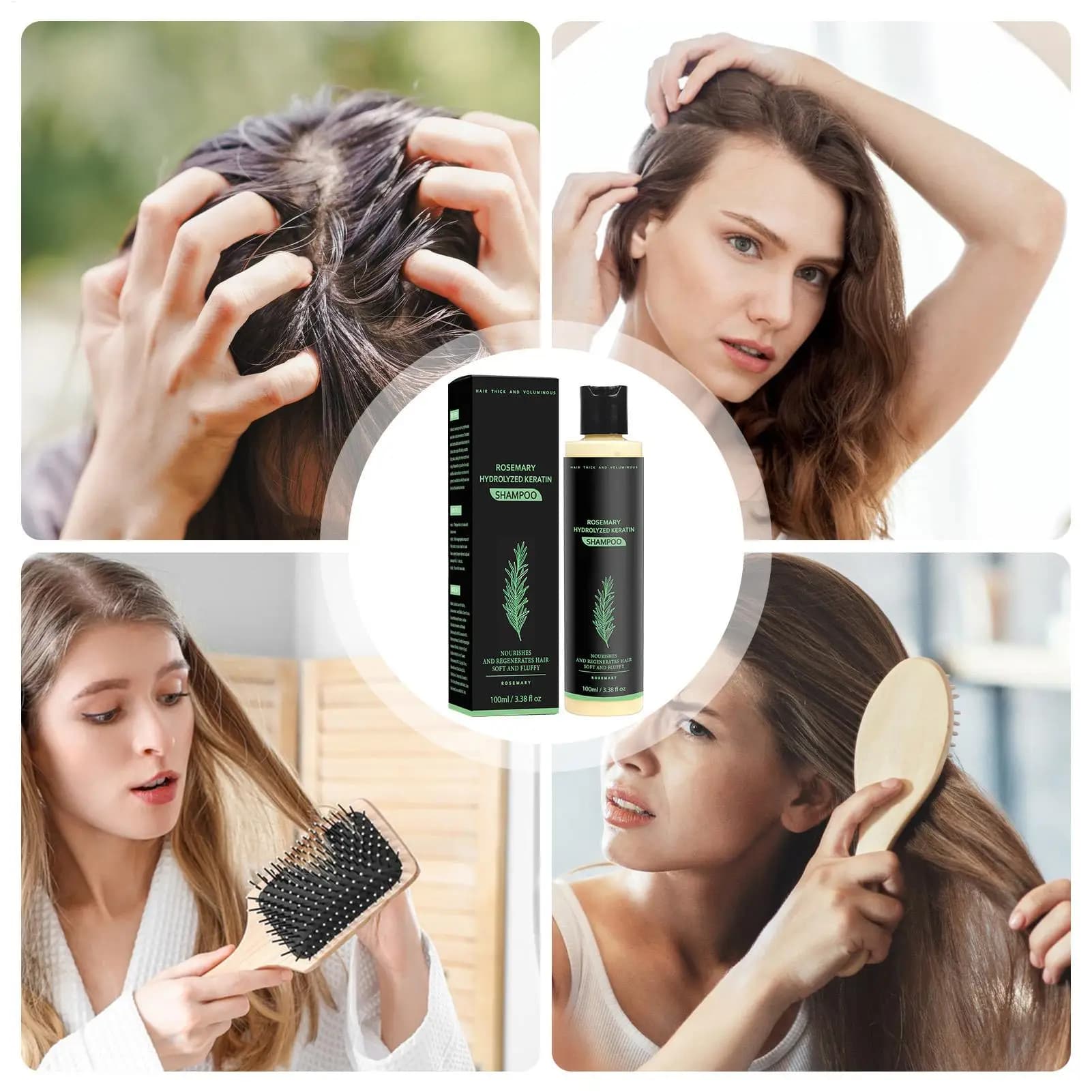 Shampooing Fortifiant et Nourrissant 100ml pour la Croissance Capillaire, Soin du Cuir Chevelu Anti-Chute pour Hommes et Femmes, Post-partum et Perte de Cheveux Saisonnière