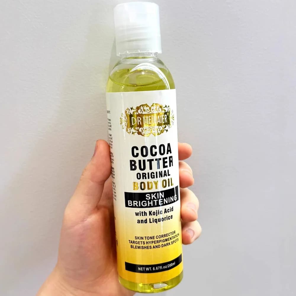 Huile de soin pour le corps au beurre de cacao, 118ML, hydrate et nourrit la peau, huile essentielle pour tout le corps de grande capacité