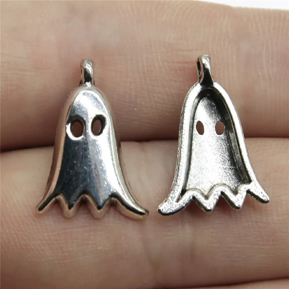 WYSIWYG 10 pièces 20x14mm fantôme breloque pendentifs pour la fabrication de bijoux Antique argent couleur