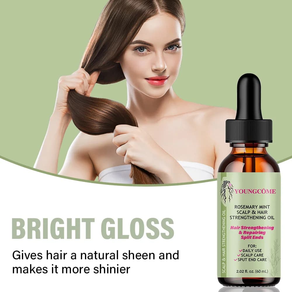 Huile essentielle de soin capillaire au romarin, nourrit, répare les fentes, sèche tous les Types, améliore la qualité des cheveux, rendant les cheveux plus lisses, plus brillants