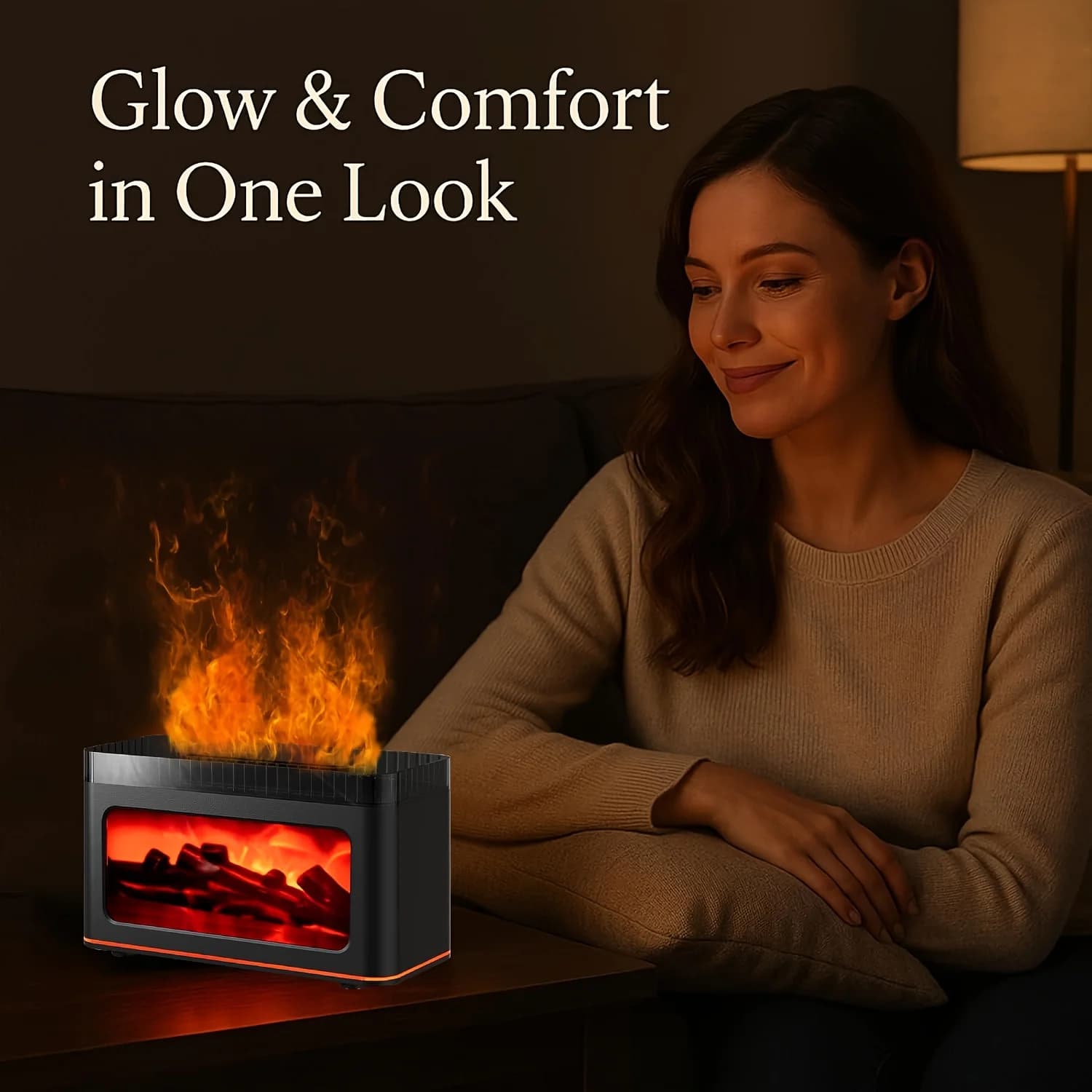 Mini diffuseur d'arôme de cheminée, crée une atmosphère Festive, 7 couleurs, effets d'éclairage de flamme, parfait pour les cadeaux du nouvel an, décoration de la maison
