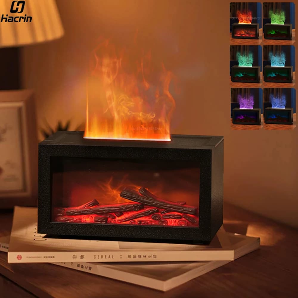 Humidificateur de cheminée, humidificateur de flamme aromatique, diffuseur de parfum, diffuseur d'huile essentielle d'aromathérapie, humidificateur d'incendie pour la maison et la pièce