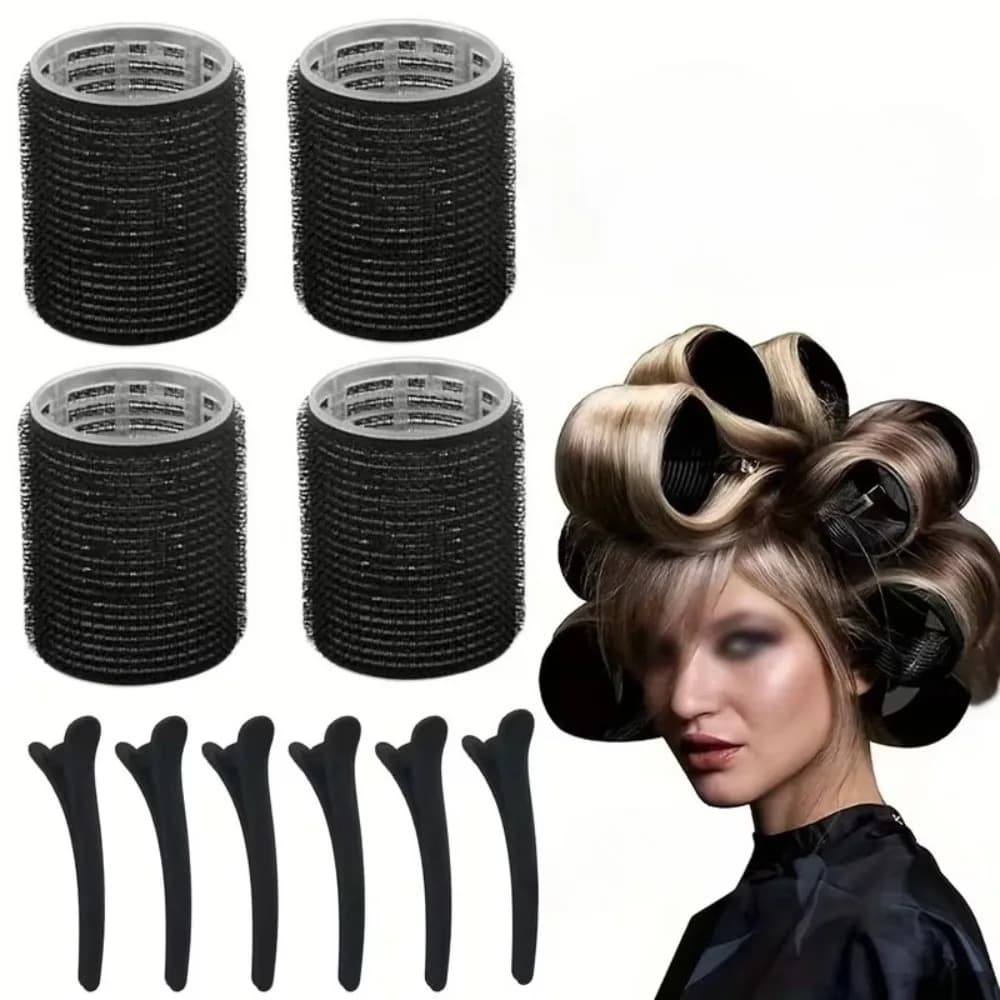 30 pièces de bigoudis sans chaleur avec pinces, ensemble de bigoudis auto-agrippants, bigoudis pour femmes, outils de coiffure, bigoudis pour salon de coiffure