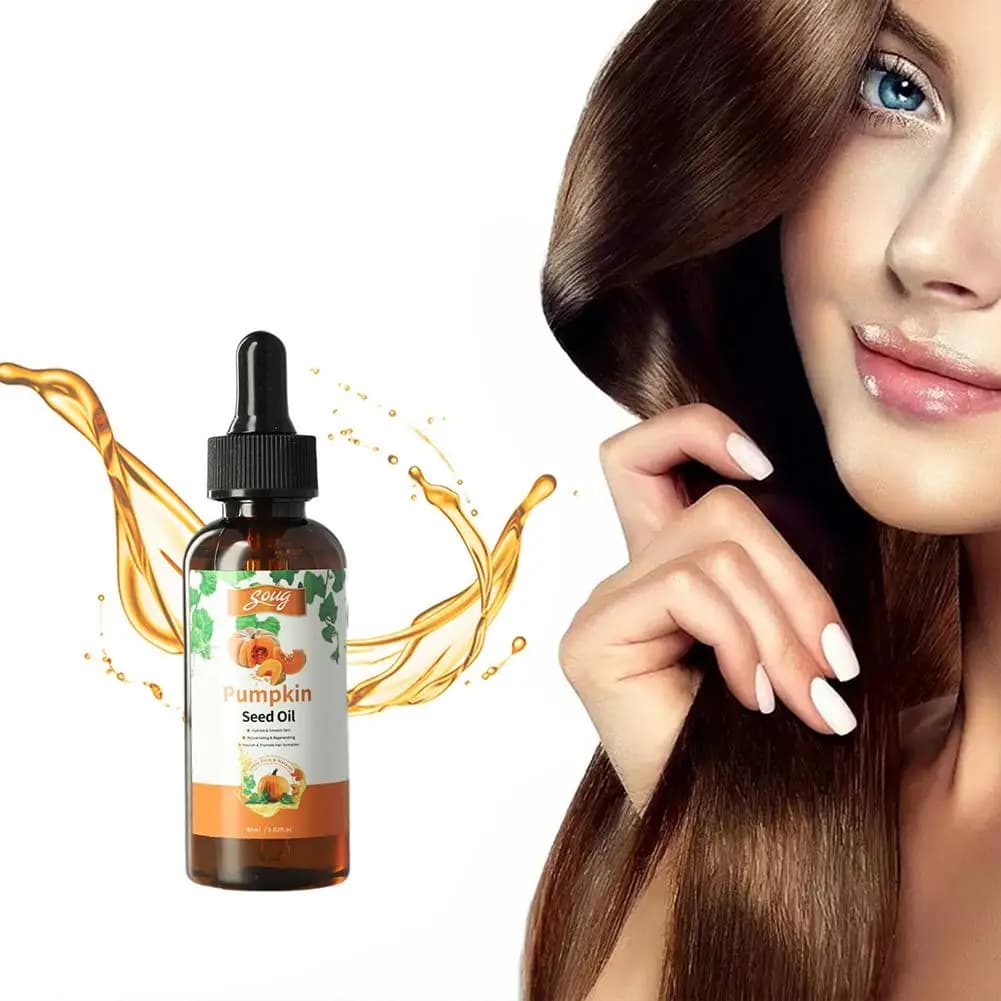 Huile de graines de citrouille améliorée, soin nourrissant, réparation sèche, santé des cheveux endommagés, Massage du cuir chevelu, soins capillaires craquelés, 60ml