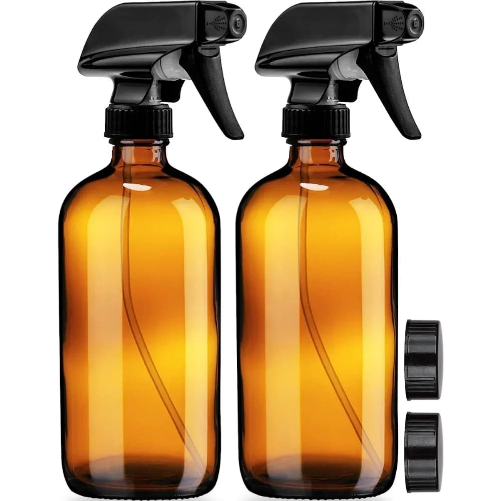 Flacon pulvérisateur vide rechargeable en verre ambré
