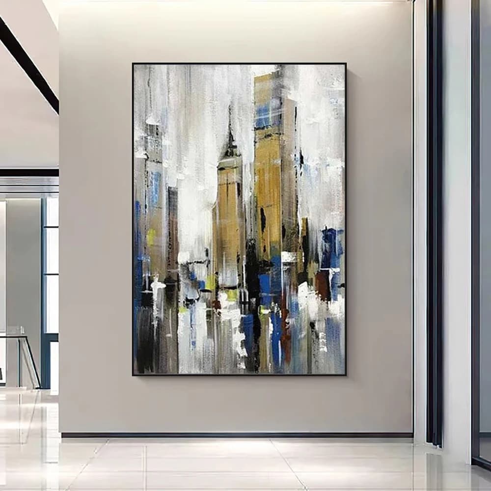 Peinture à l'huile abstraite de bâtiment sur toile