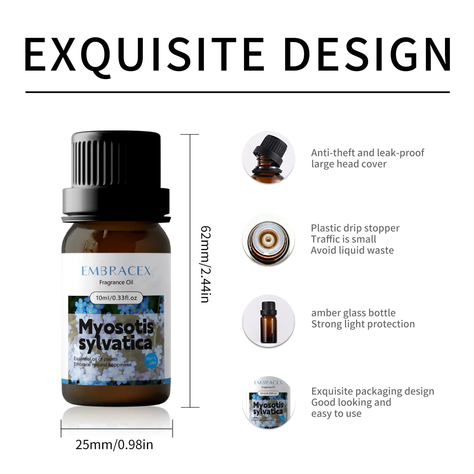 Huile Essentielle de Myosotis Sylvatica 10ml, Huiles Essentielles Parfumées aux Fleurs, Voyage, Fabrication de Bougies, Diffuseur de Parfum, Cadeau