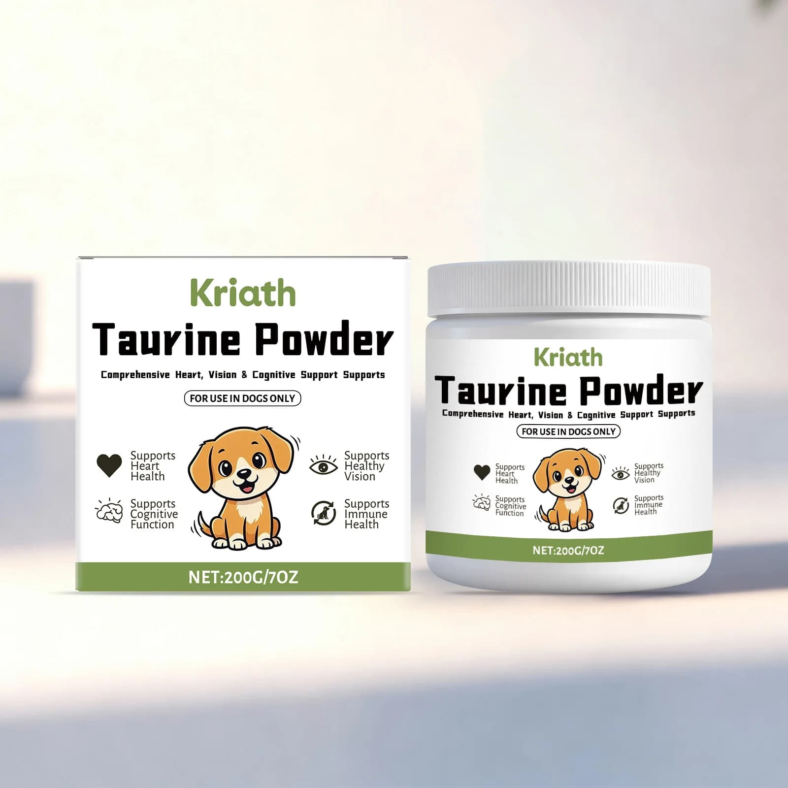  Poudre de Taurine pour Animaux de Compagnie : Soutien Cardiaque, Maintien de la Vision Normale, Amélioration de la Brillance du Pelage – Complément Nutritionnel Quotidien pour Chiens