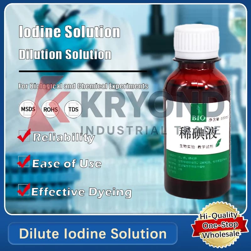 Solution d'iode dilue pour les expériences biologiques et les applications de coloration de l'épidermie d'oignon Produit original