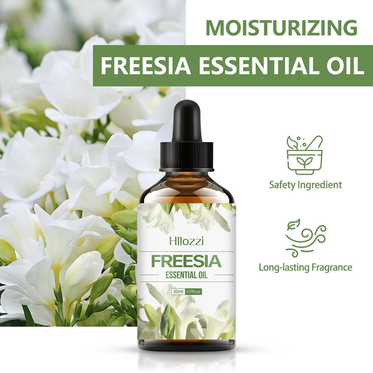 L'huile essentielle de Freesia a un arôme frais et est doux sans irritation. Il convient à l'aromathérapie et à la fabrication de bougies DIY